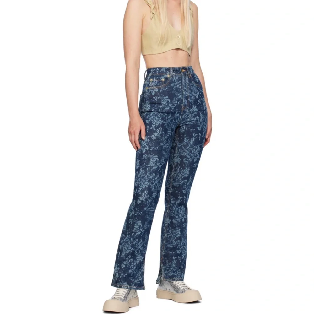 NWT GANNI blue laser bootcut jeans - 29